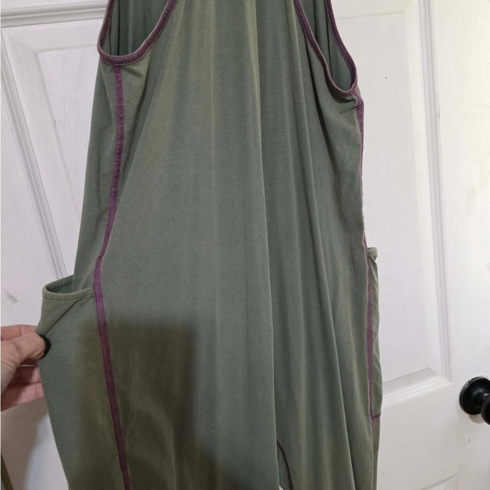 Olive Green natural life  Romper with Contrast Trim - Picture 11 of 11